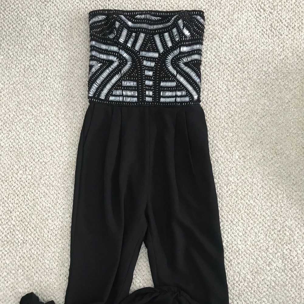 Parker Giovanna Embellished Strapless Jumpsuit